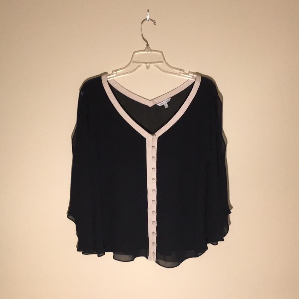 Shoulder-Peek Black Blouse